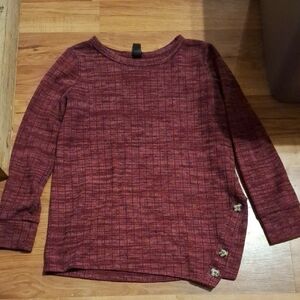 Agnes & Dora Burgundy Sweater with Button Details